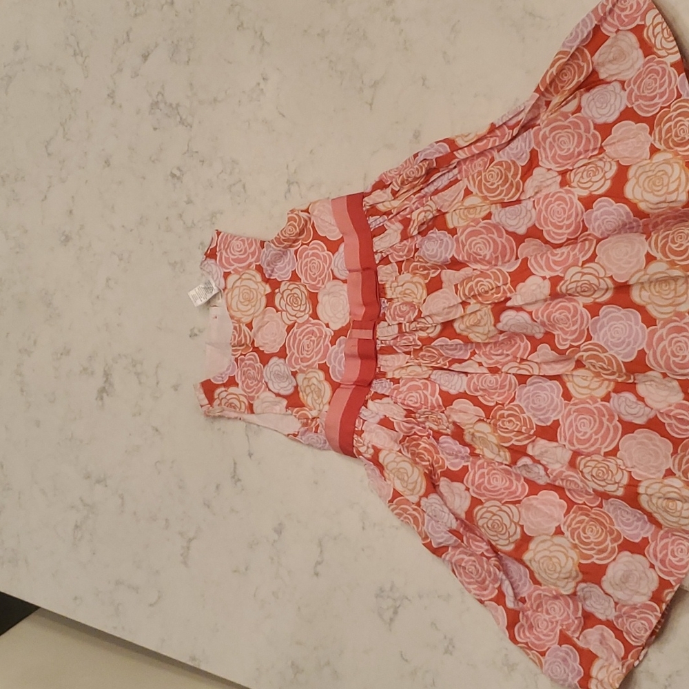 Janie and Jack girls dress size 5 colors orange, pink, white, and purple